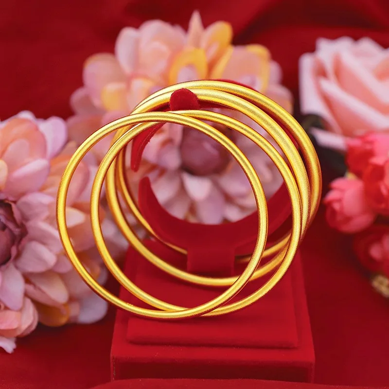 Vacuum 24k electroplating ancient heritage bracelet circle lotus bracelet birthday gifts wholesale 9999gold
