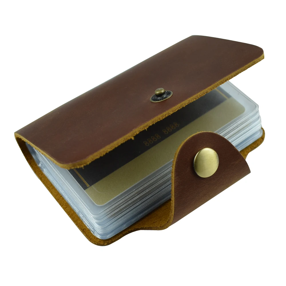 حافظة بطاقات عمل جلدية مع جيوب متعددة للبطاقات - حامل بطاقة الائتمان، منظم بطاقة الاسم #3