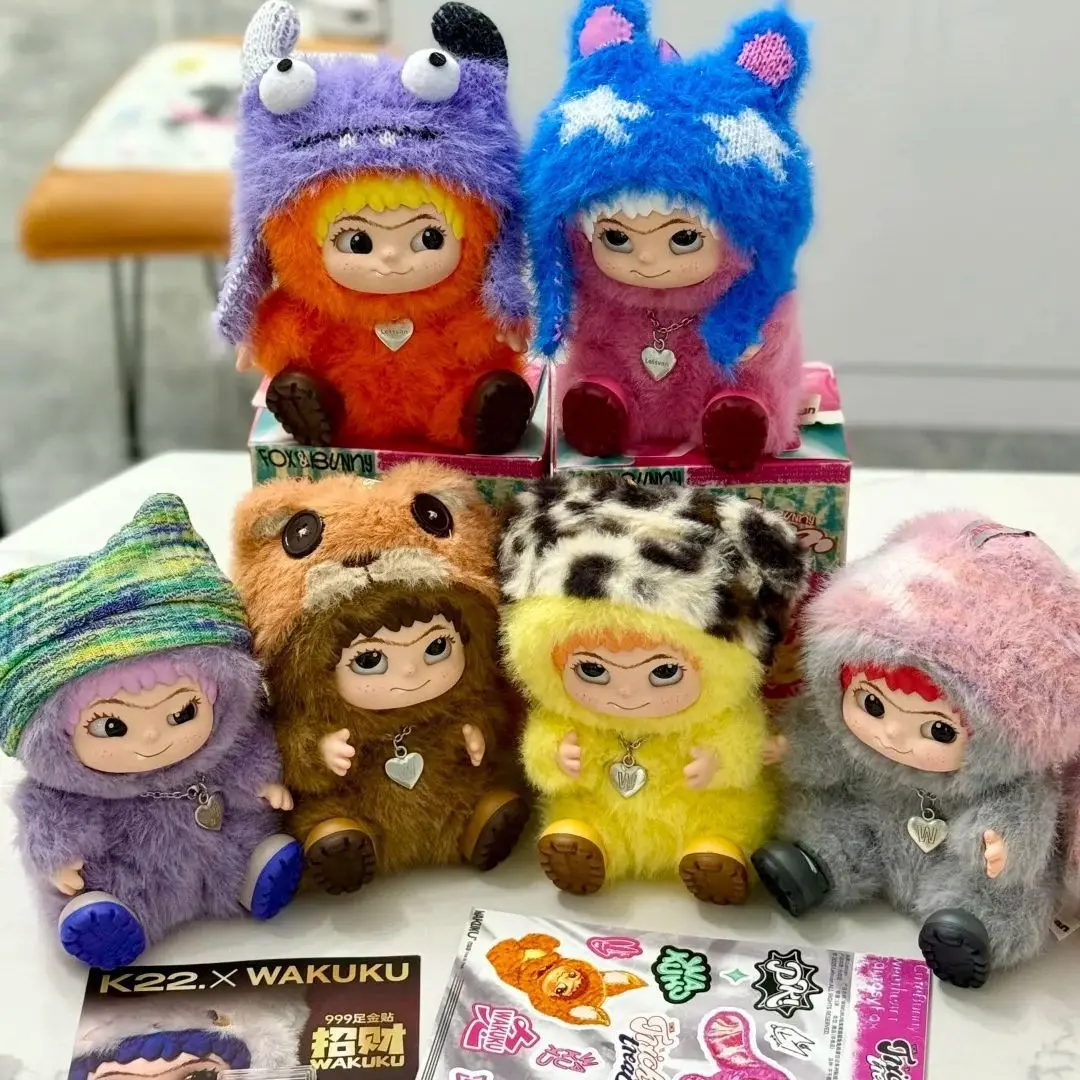 

WAKUKU FUZZY TRENDY FUN PARTY Series слепая коробка игрушка Kawaii виниловая подвеска для лица фигурка Mystery Box подарок ребенку-сюрприз