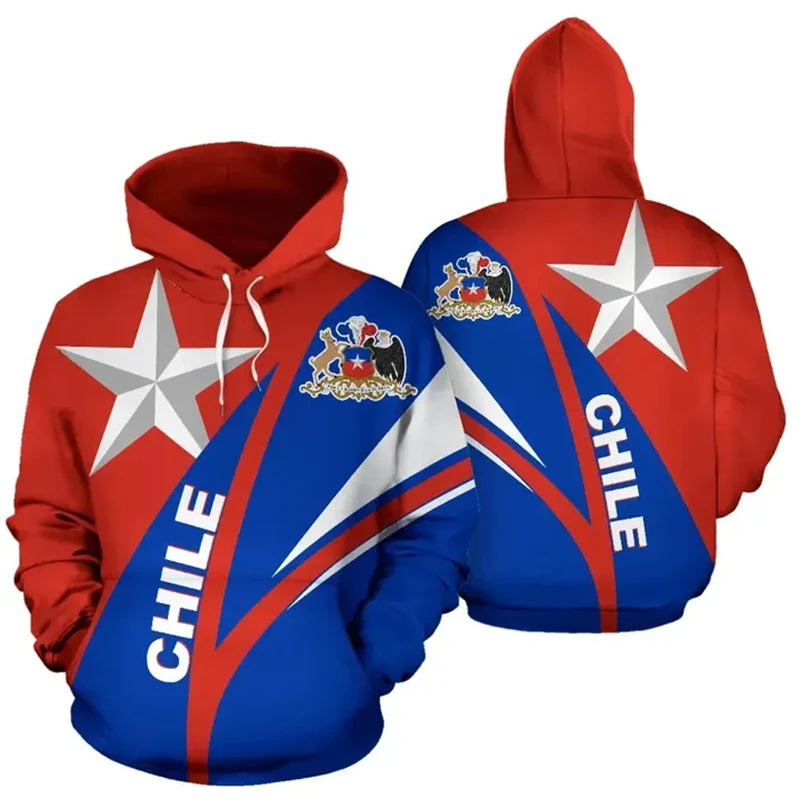 Chile National Emblem Map 3D Printed Hoodies For Men Chilean Flag Flower Sweatshirts Pullovers Women Hoody Kids Tracksuit Hot