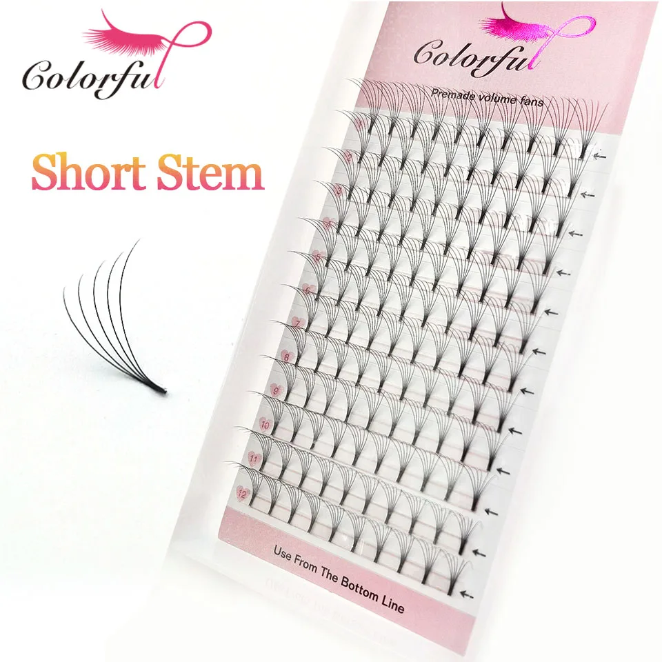 

Colorful Lashes Premade Volume Fans Short Stem 3d/4d/5d/6d Soft Natural Mink Eyelashes Russian Volume Professional Eyelash Cilia