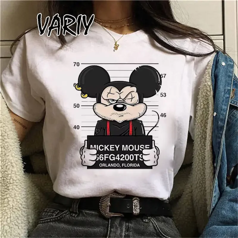 Kawaii Topolino T Shirt Donna Harajuku Carino a maniche corte 2024 Minnie T-shirt Divertente Paperino Graphic Tshirt Donna