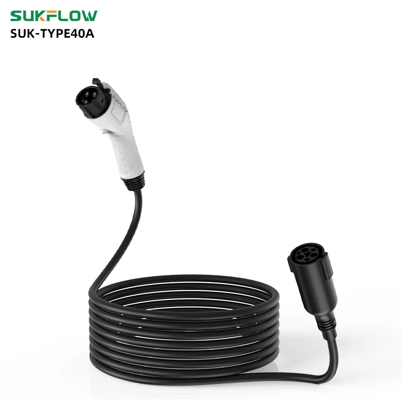 Sukflow Type 1  US Standard Charging Extension Cord 40A Outdoor Waterproof Portable Extension Cord for Electric Vehicles