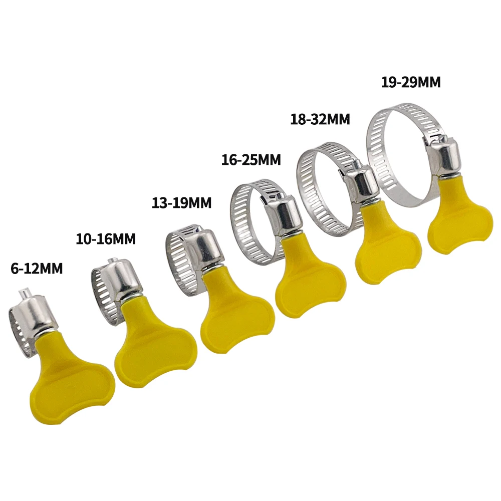 5ks nastavitelný žlutý plastový ovládat hadicové svěrky vzduch ducting skoba prach sbírání RV kabel skoba 201 nerez ocel dýmka klip