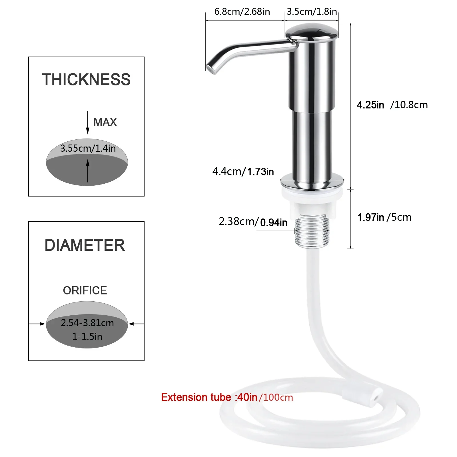 500ml / 350ml Bottle Liquid Soap Dispensers Durable Stainless Steel Pump Useful Kitchen Sink Tools Home Product