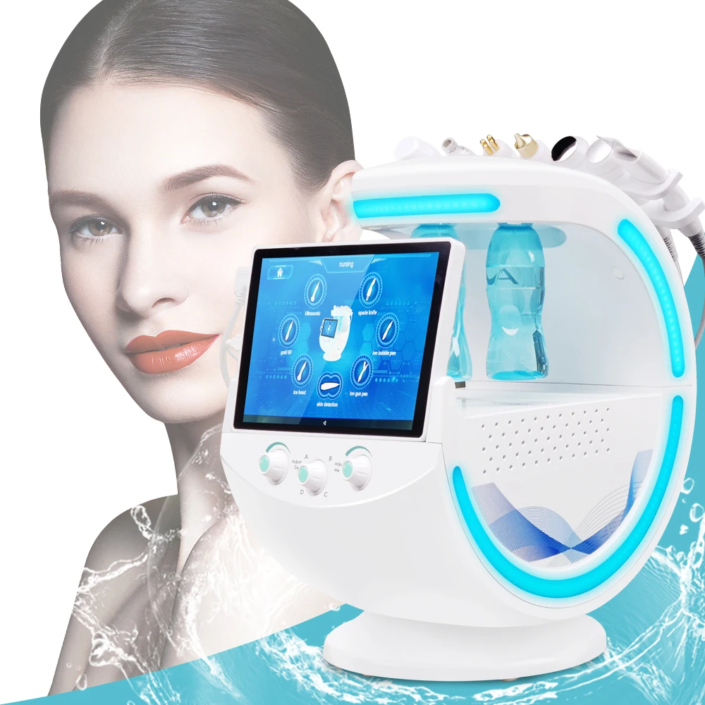 Yingcai 7 em 1 água oxigênio bolha jato máquina de beleza facial multifuncional peeling facial anti envelhecimento dispositivos de análise da pele