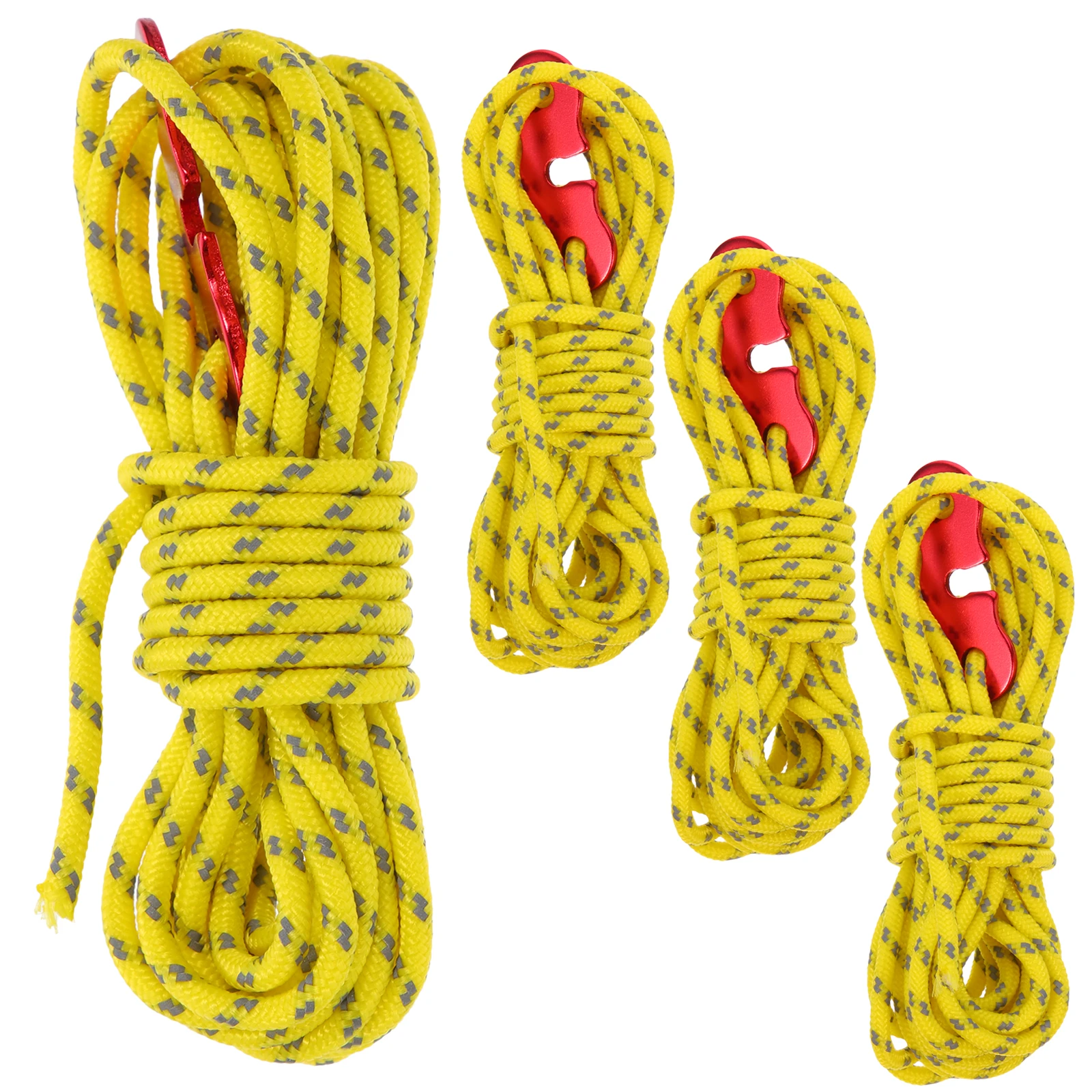 

4 Pcs Camping Tent Night Reflective Rope Wind Buckle Multifunction Line