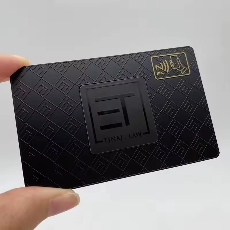 Custom  Matte NFC Business Card Programmable Full Black Digital Printing Custom Luxury Cardboard Custom Design Printing Smart P