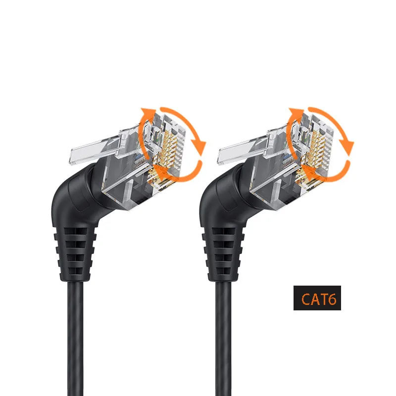 CAT6A 네트워크 케이블 벤드 헤드, 360 도 회전 와이어, 10G 점퍼 라인, 순수 구리 RJ45 광대역 얇은 PC 컴퓨터 LAN 코어