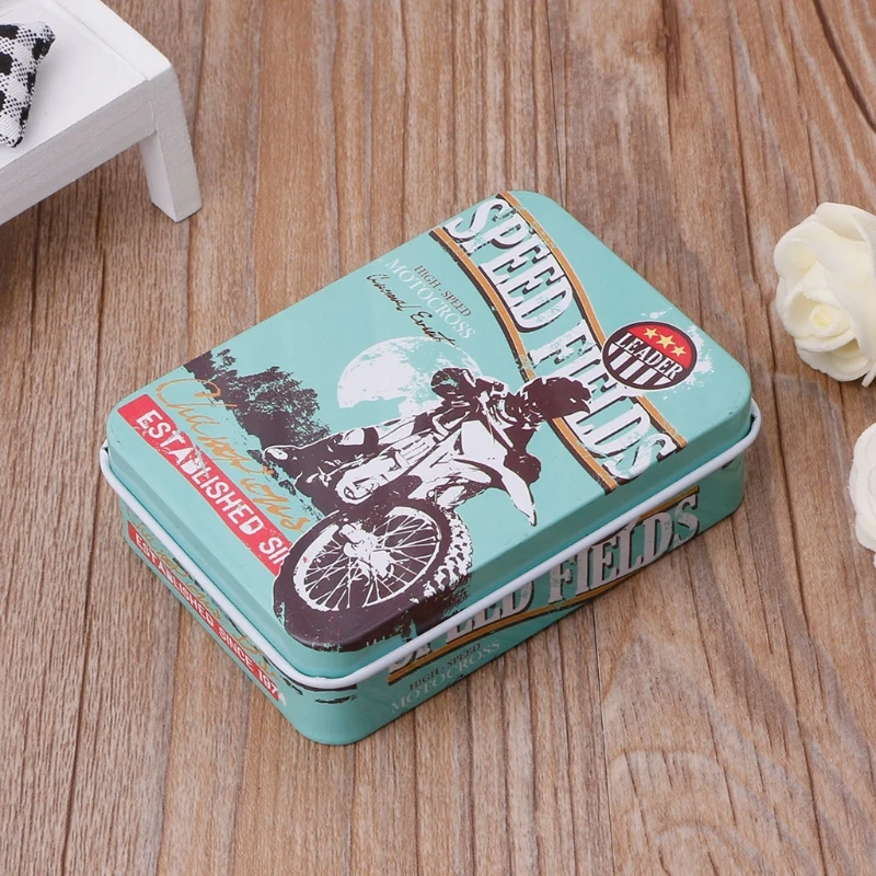 Mini Tin Metal Storage Box Candy Can Jewelry Holder Jar Coin Earrings Headphones