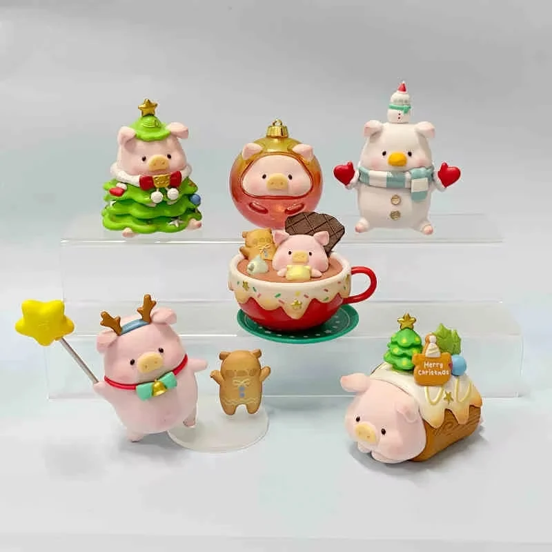 New Lulu Canned Pig Christmas Town Series Blind Box Action Doll Mysterious Surprise Box Desktop Decoration Girl Toy Gift