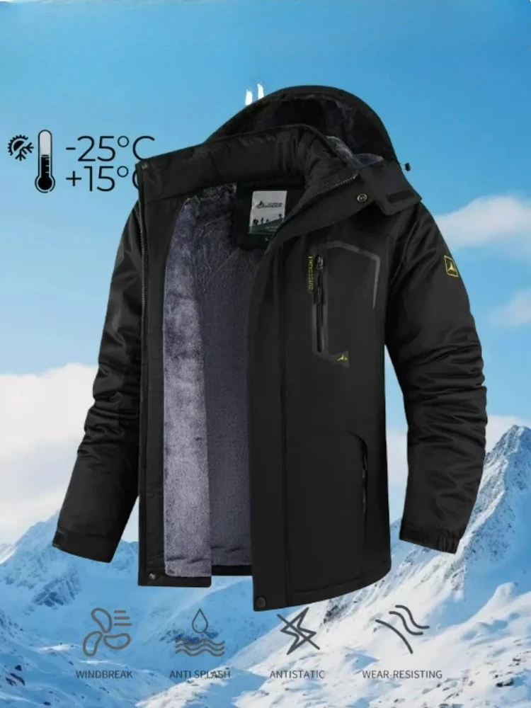 2026 Men's Winter Thermal Jacket Windproof Waterproof Climbing Coat Fleece Lined Outdoor Parka Jacket Куртка Тактическая куртка