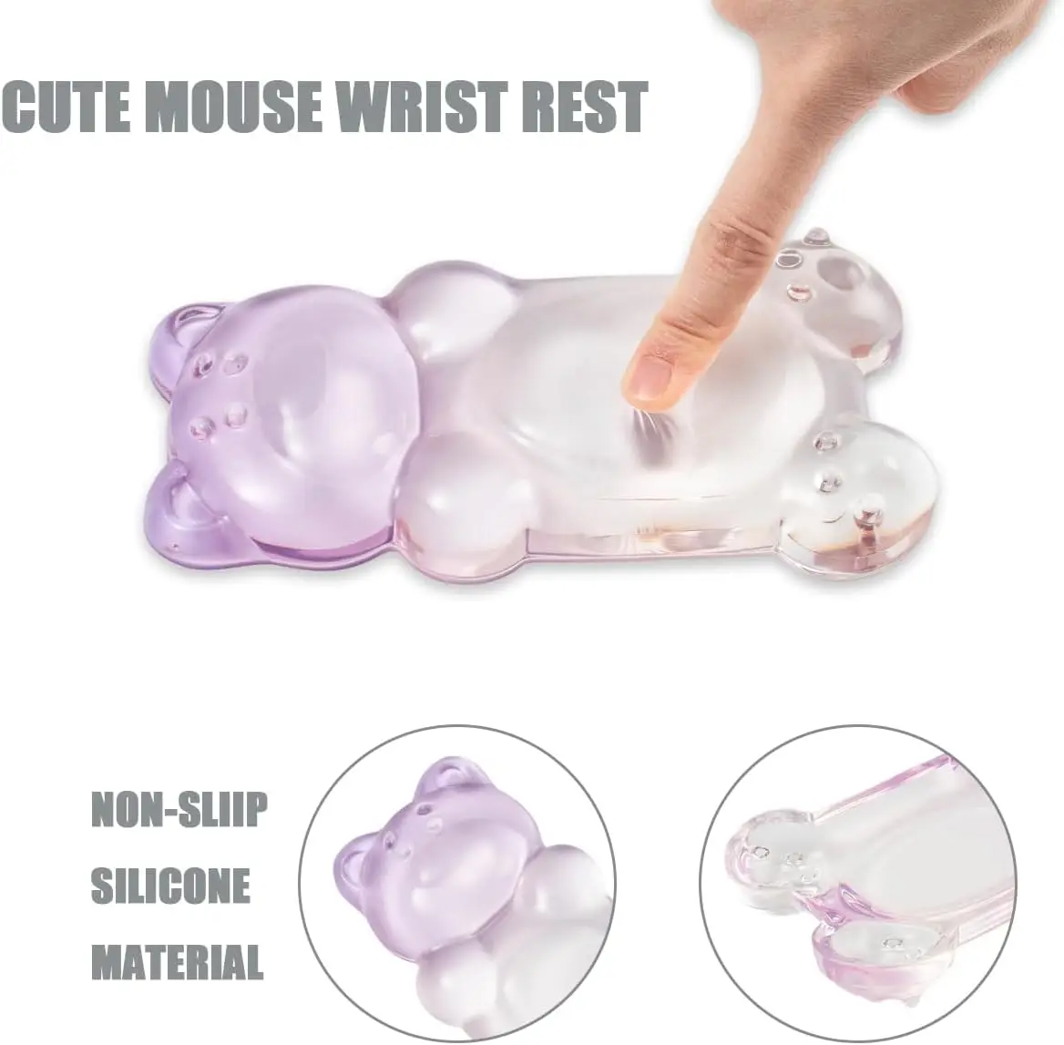 Gel Mouse Wrist Rest Cute Bear Mouse Wrist Rest Ergonomic Mouse Support for Typing and Gaming