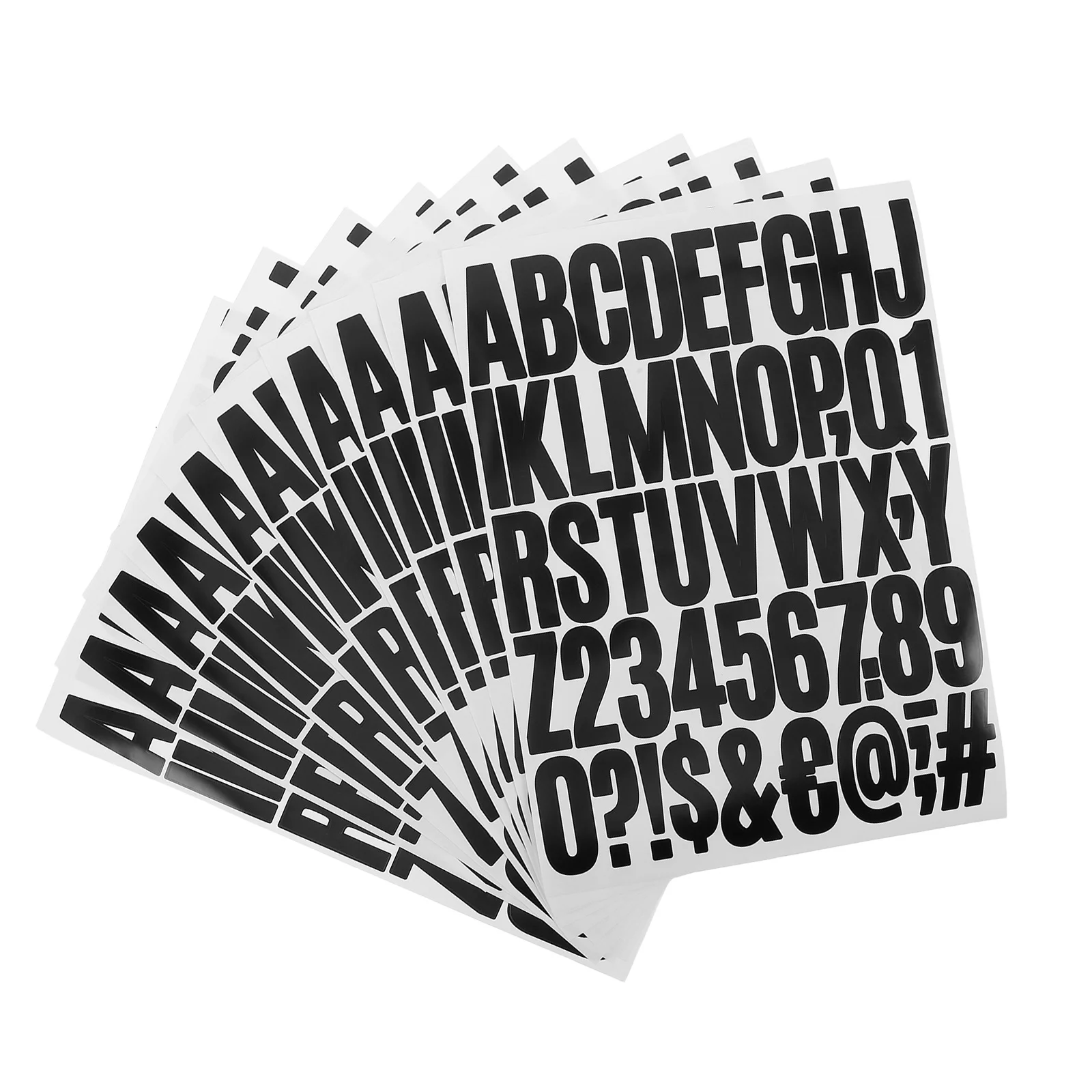 

10 Sheets Adhesive Letter Number Stickers Compact Style for Scrapbooking Journaling Notebook Decoration Self Adhesive Craft