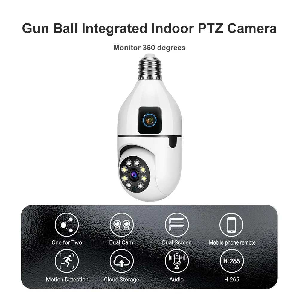

3MP Dual Lens Indoor PTZ Camera 360° w/ Baby Monitor, 2-Way Audio, Motion Alert, 128GB TF/Cloud, V380 Pro App, H.265
