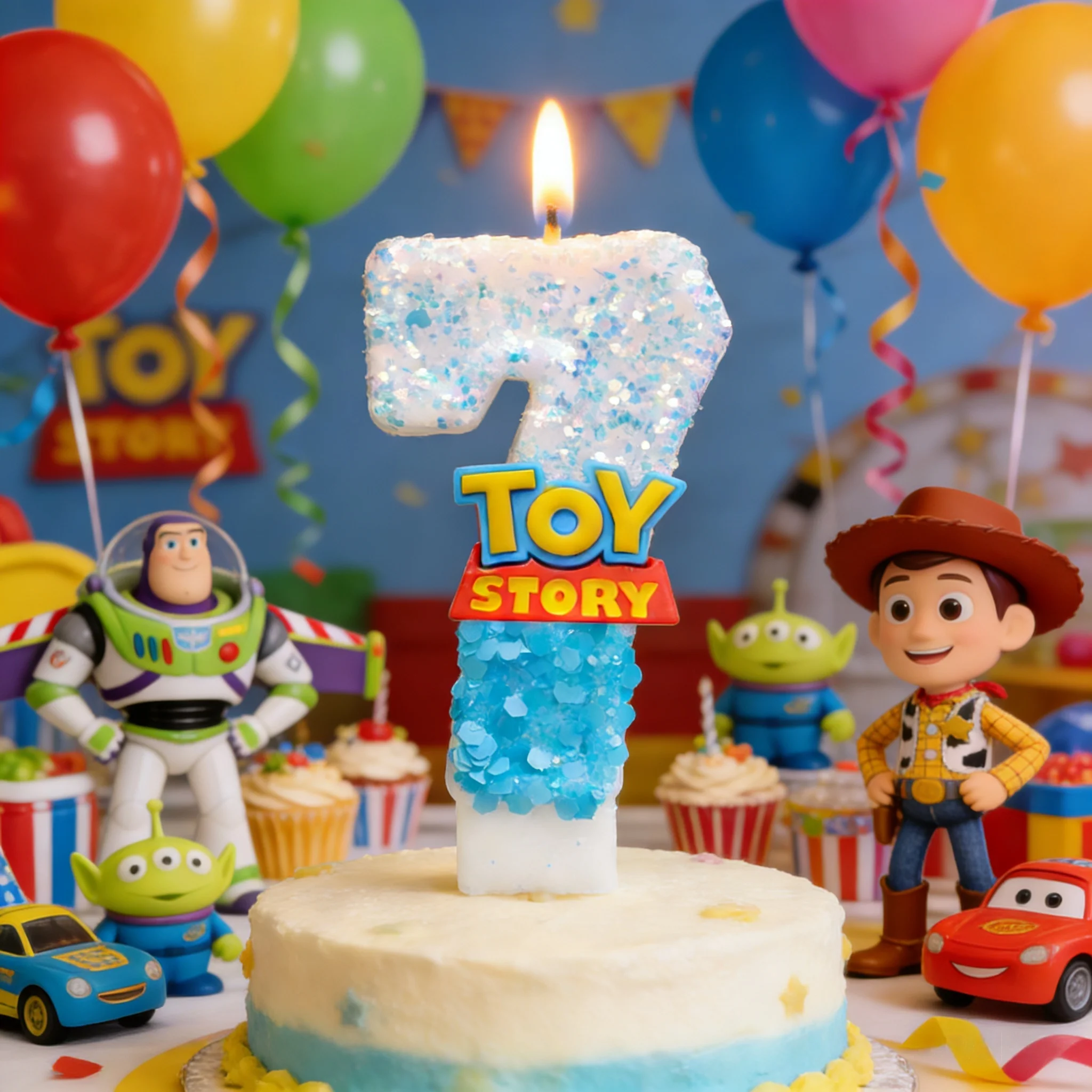 Toy Story Shérif Woody Buzz Lightyear bougie numéro 0-9 bougie de football décoration de gâteau fête d'anniversaire pour enfants cadeau de réception-cadeau pour bébé
