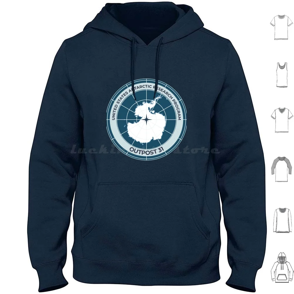 The Thing-Outpost 31 Badge Hoodies Long Sleeve The Thing John Carpenter The Thing The Thing Outpost 31 Outpost 31 The
