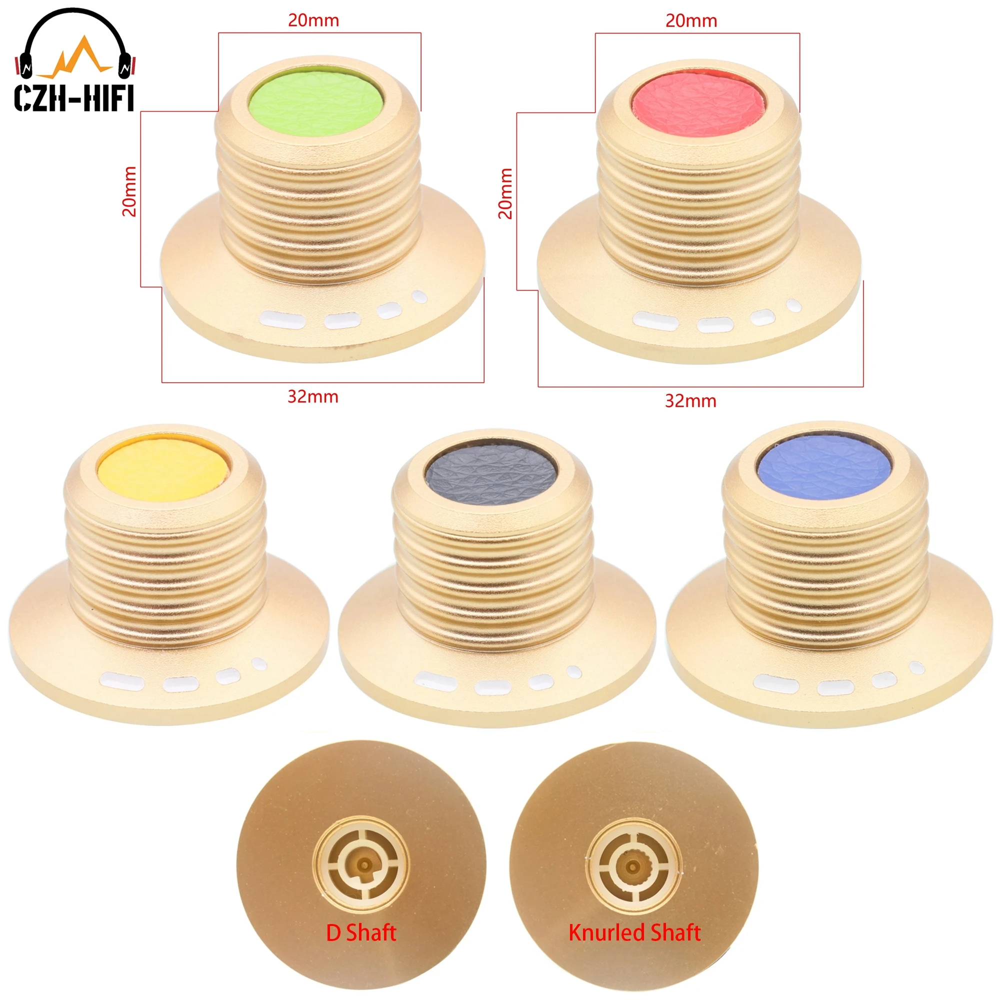 

1pc 32x20mm CNC Machined Aluminum Alloy Pointer Knob Button Hat Cap for Audio Amplifier Potentiometer Volume DAC CD Radio AMP