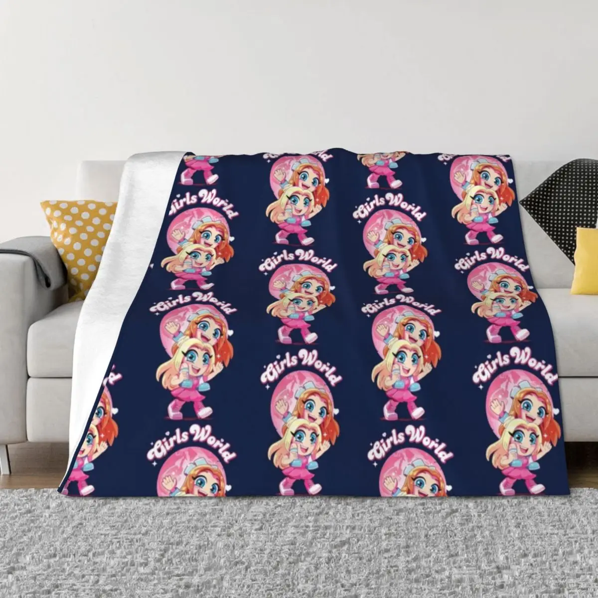 

Mackenzie Turner Girls World Throw Blanket manga Luxury St Travel Soft Plaid Blankets