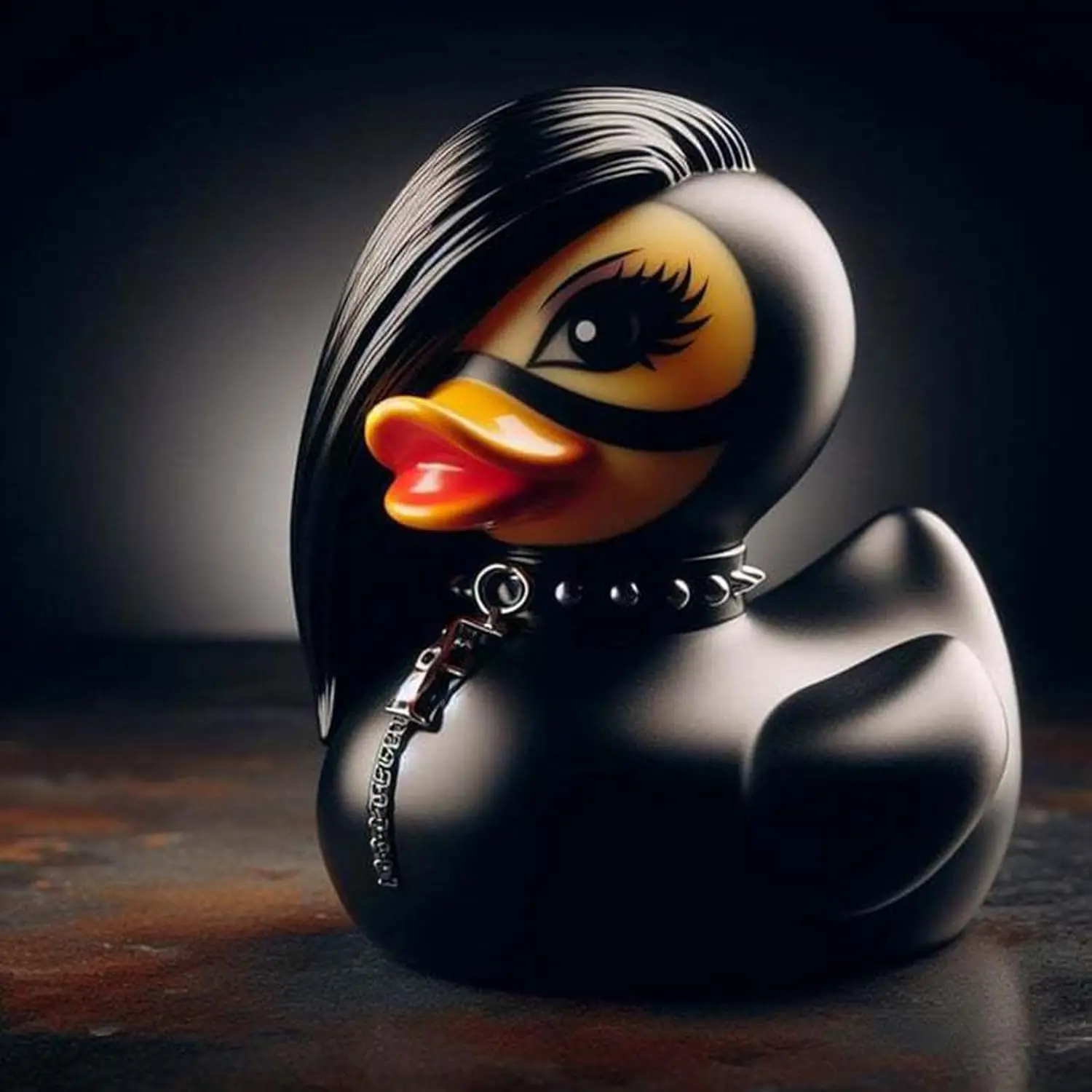 Goth Satanic Duck, Gothic Cyberpunk Aviator Resin Punk Ducks, Gothic Satan Duck Statue, Novelty Rock Ducky Ornaments Decoration