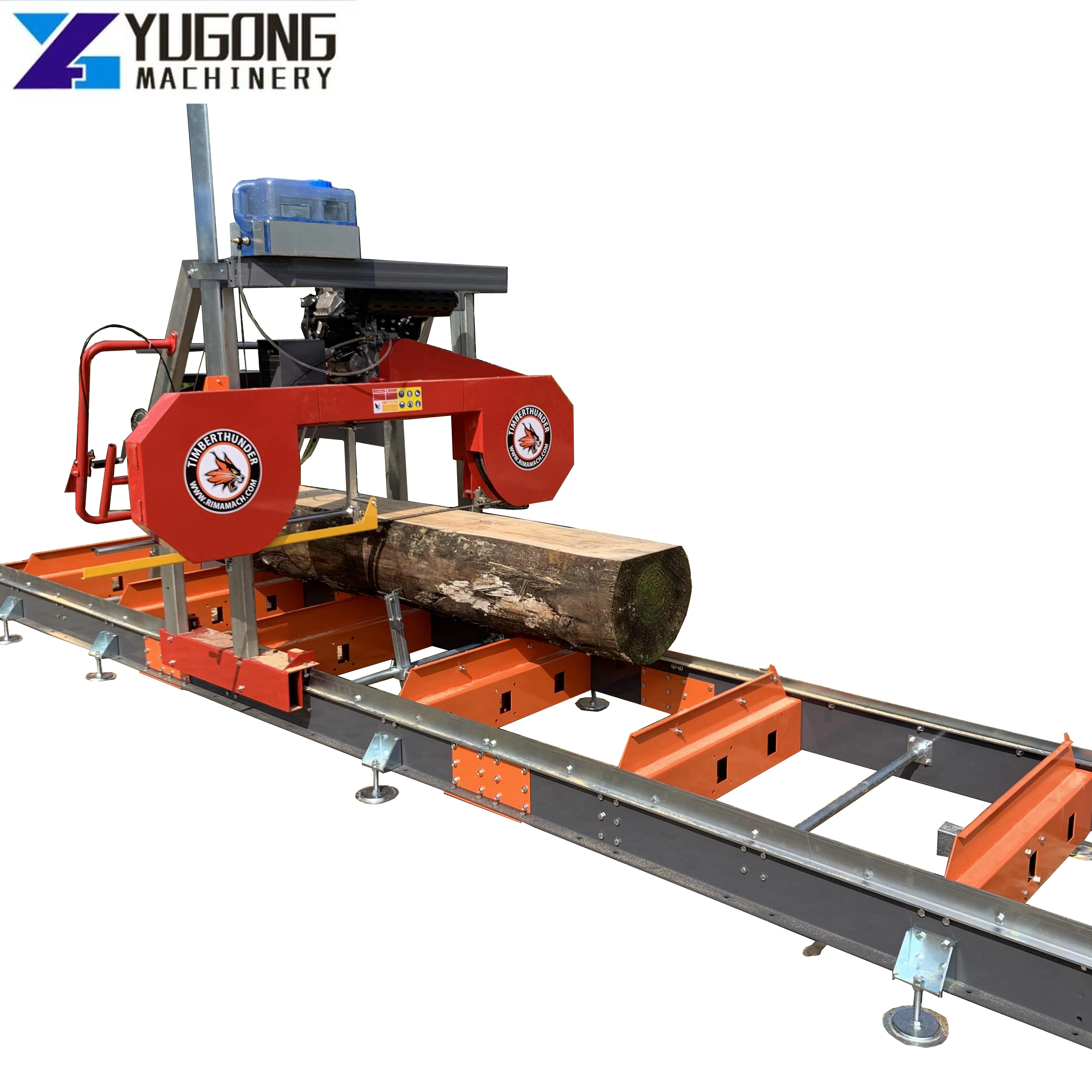 YUGONG Band Sawmill With Trailer Horizontal Sawing Blades Wood Band Sawmill Machine portable band sawmill saw mill saw machines