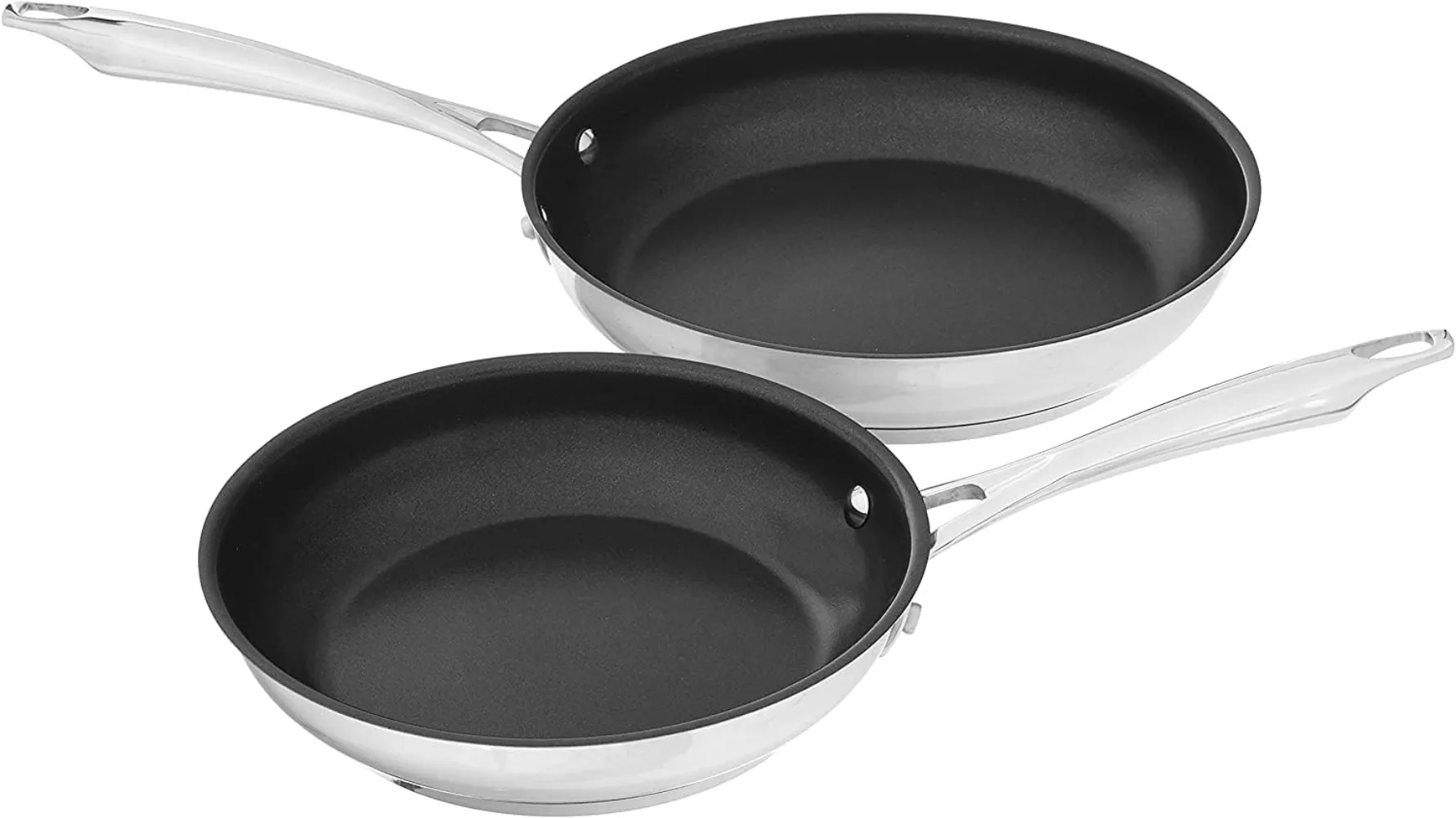 

Professional Series 2-Piece Stainless Steel Nonstick Skillet Set, (2-Pack - 8inch & 10inch)