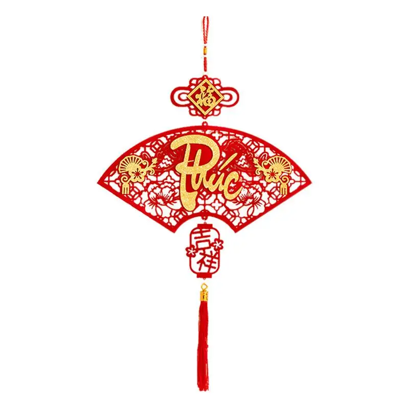 Vietnamese New Year Decorations 2025 Snake Chinese Lunar Pendant Fan Ornament Chinese Spring Festival Lunar New Year Pendant For