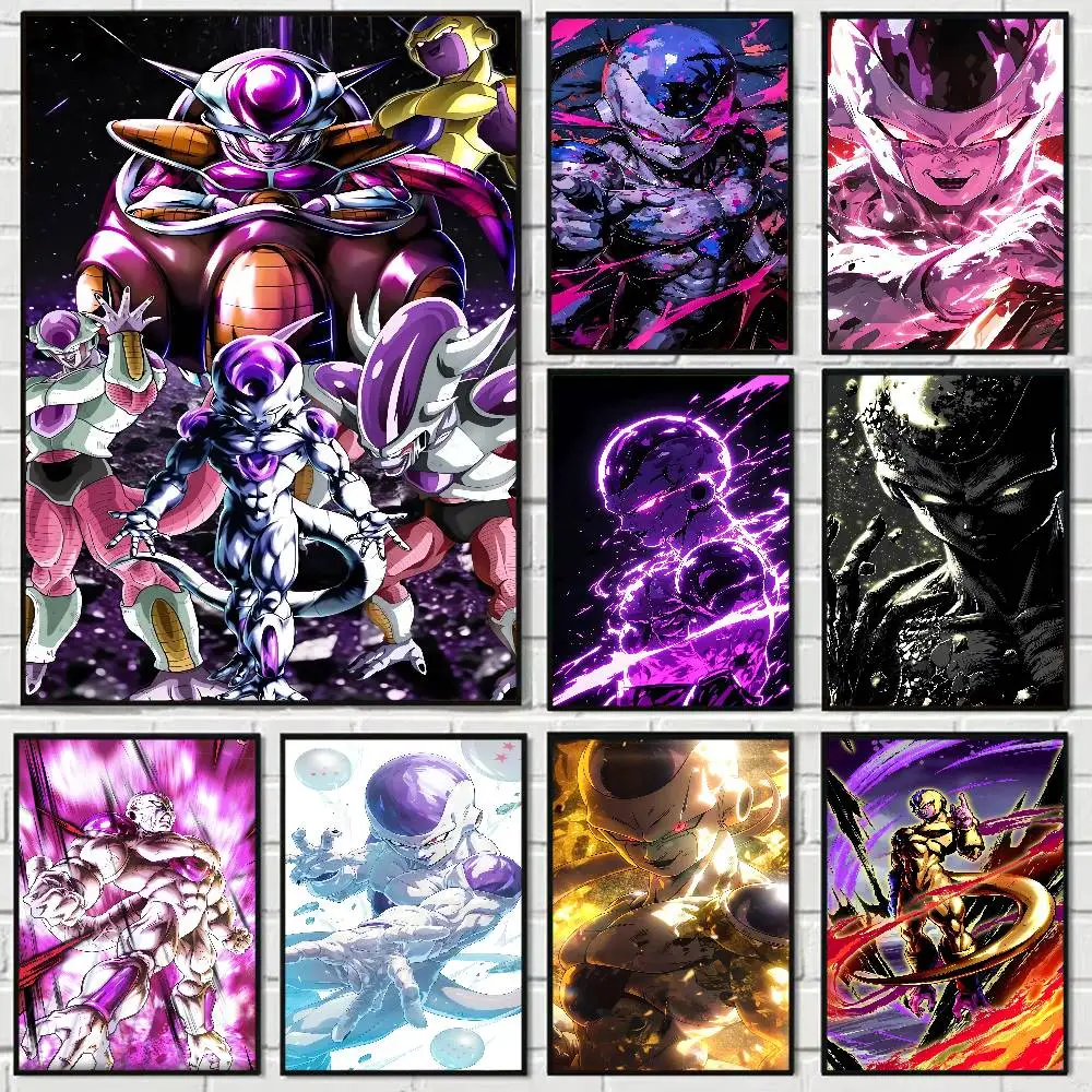 Dragon Ball Frieza Cartoon Anime Poster Aquarellkunst Kinderzimmerdekoration Wandbehang Gemälde Kindergeschenk