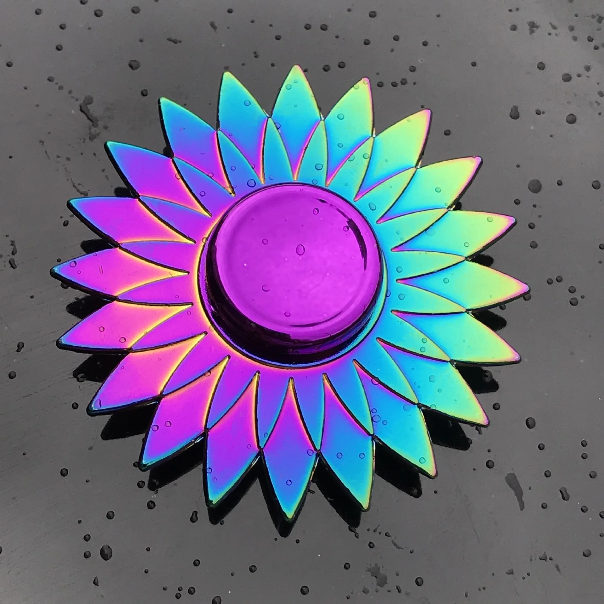 Neuer Metall-Regenbogen-Fidget-Spinner mit Farbverlauf R188 Geräuscharmes Lager EDC Handspinner Fingerspitzen-Gyro Anti-Angst Erwachsenenspielzeug Geschenke