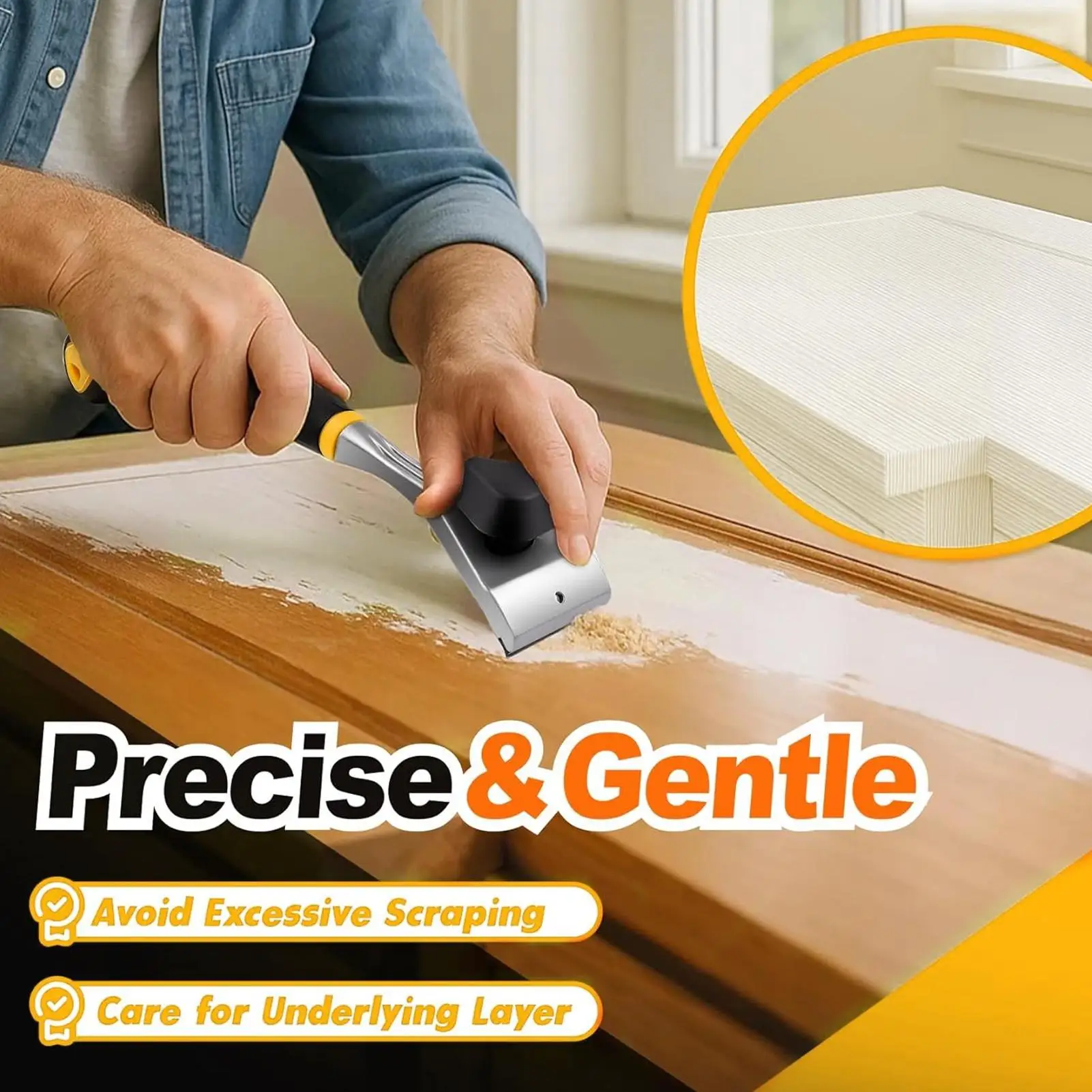 Carbide Scraper Paint Adhesive Scraping Tool Heavy-Duty Floor Scraper For Metal Tile Concrete Kitchen Stove Cooktop Window