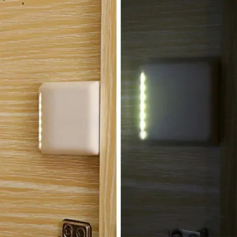 Luce notturna a LED intelligente alimentata a batteria con sensore di movimento per cassetto dell'armadio della camera da letto