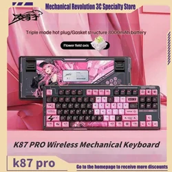 New Lingbao K87pro Wireless Mechanical Keyboard Customized Three-Mode Computer E-Sports Gaming  Keyboard  Anime Peripherals Gift