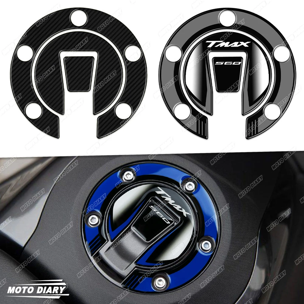 Scooter Fuel Tank Cap Sticker 3D Carbon Fiber Gas Oil Tank Protection Decals For Tmax 560 Tmax560 2022 2023 