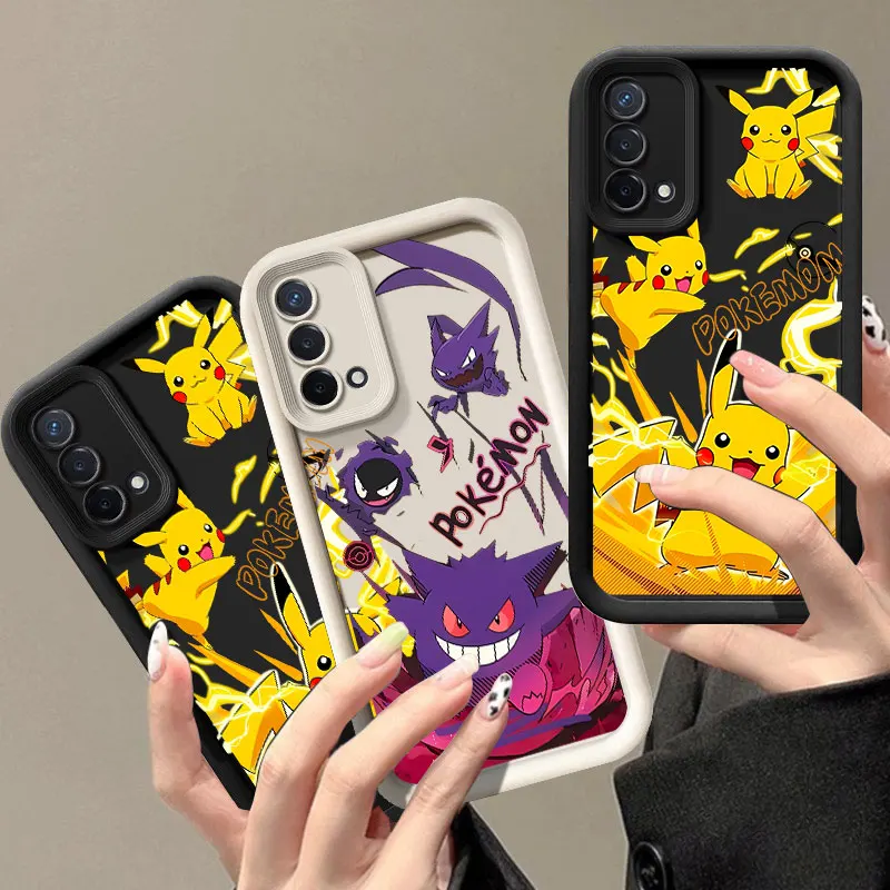 Cartoon Anime P-Pikachus Phone Case For OPPO A3 Reno 10 11 12 Pro 11F 12F A58 A78 4G A98 A3X 5G A15 A16 A17 A38 A53 A57 A60 A92