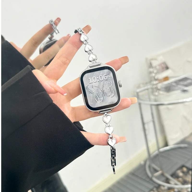 سوار ساعة رياضي من الفولاذ المقاوم للصدأ للرجال والنساء ، حزام معدني لساعة ريدمي 4 ، سوار كوريا ، سوار شاومي 8 برو ، سوار معصم