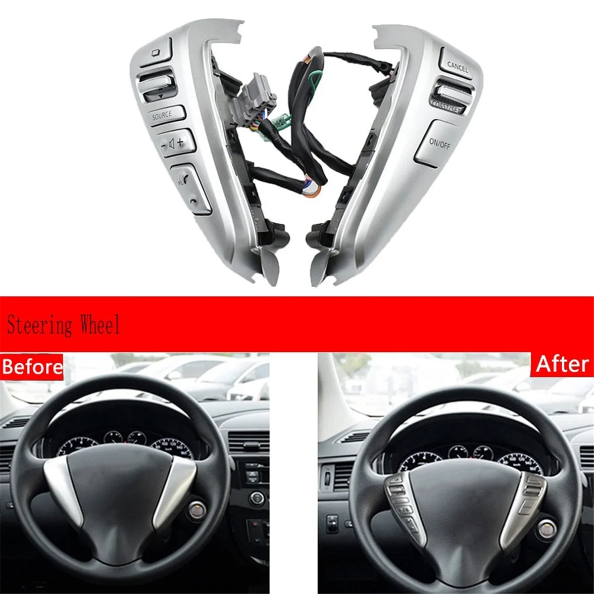 Steering Wheel Switch Button Audio Control Cruise Control Button for Nissan Tiida Sentra Livina Sunny Almera