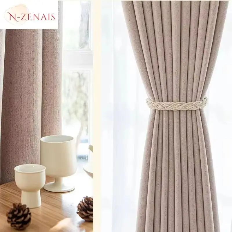

Custom Size！！Modern Simple Full Shade Thickened Chenille Thermal Insulation Sunscreen Curtains for Living Dining Room Bedroom