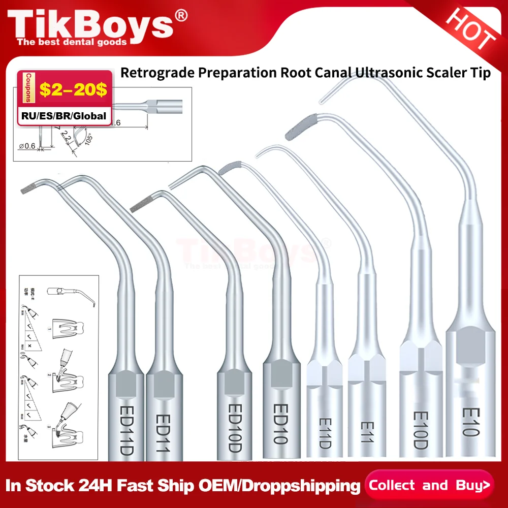 

Стоматологический универсальный ультразвуковой наконечник для скалера ED10 ED11 E11 E10 E10D E11D Головка скалера для приготовления ретроградства, ультразвуковой наконечник для корневых каналов