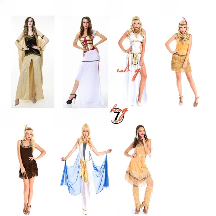 

Halloween Cosplay Arab Clothing Ethnic Princess Costume Ancient Roman Queen Egypt Princess Outfit Women's Traditional Wear