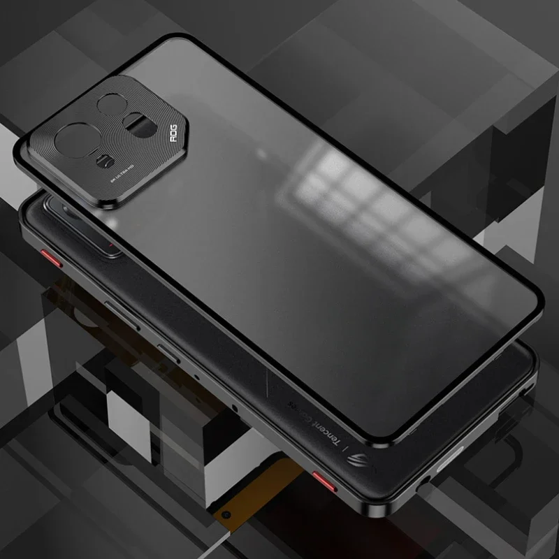 Asus ROG Phone9 8 Pro용 마그네틱 강화 유리 케이스, 합금 금속 프레임 커버, ROG Phone 8 9 9Pro 매트 쉘 Funda