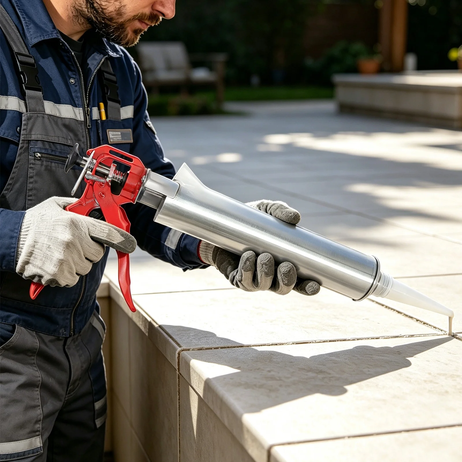 Tile Grouting Tool Cement Wall Sewing Gun Joint Filling Gun Grout Applicator Ceramic Tile Sealer Lightweight Manual Grouting Tool Threaded Connector Easy Clean For Home Decoration Tile Cement Lime Joint Filling
