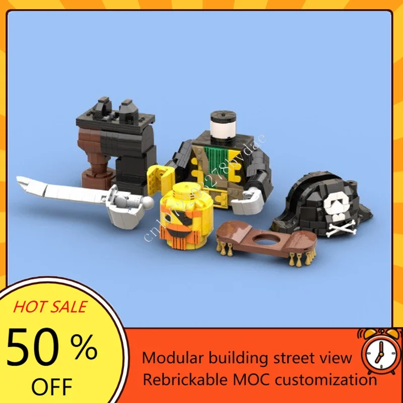986PCS MOC Sculptures Series Pirate 6:1 Mega Figure Model Custom Puzzle Technology DIY Creative Assembly Toy Gifts