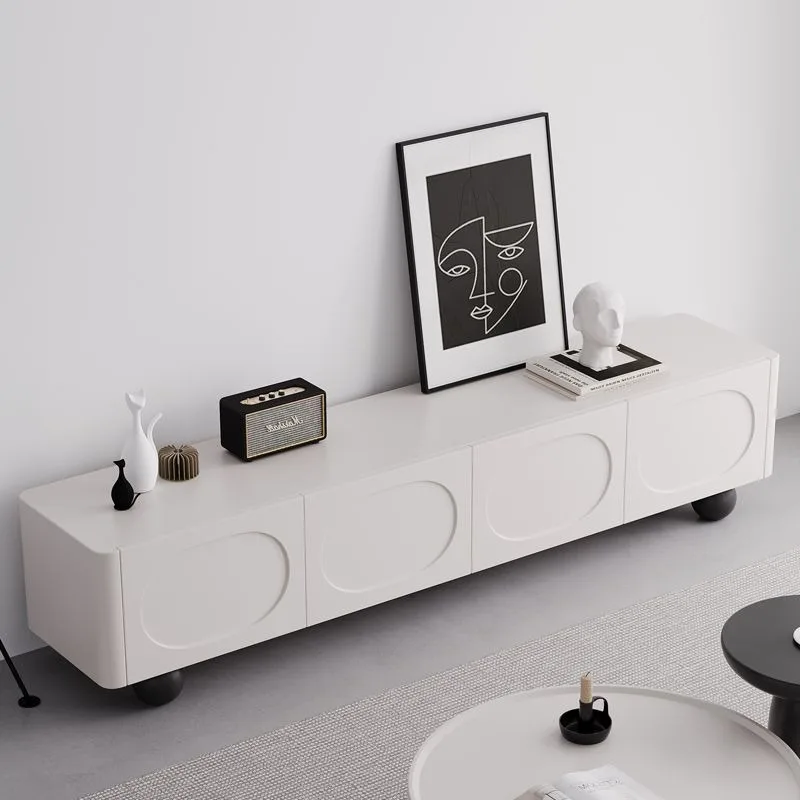 

White French sea salt TV cabinet Floor cabinet Locker coffee table combination Simple modern small apartment Living room Home