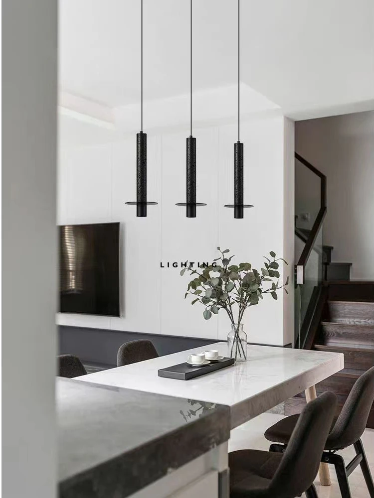 

Nordic Stone Cylindrical Chandelier Modern Black Hole Stone Bedroom Pendant Light Simple Design Living Room Sofa Bedside Decor