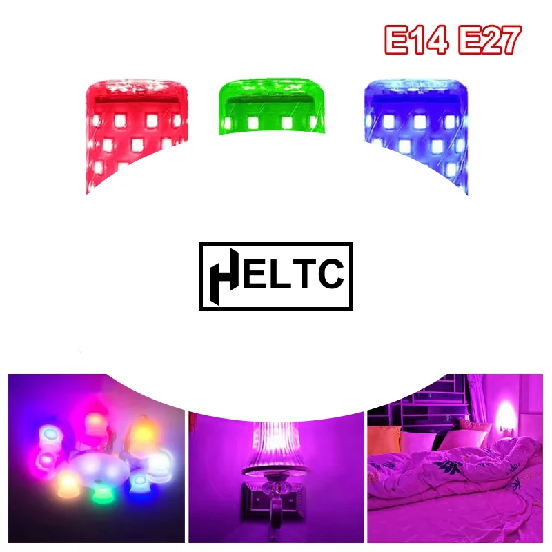 

New 1Pcs E14 E27 Screw Base LED Corn Colorful Light Bulbs Colorful LED Lamp Bulb Aluminum No Flicker Corn Lamp Home Decoration