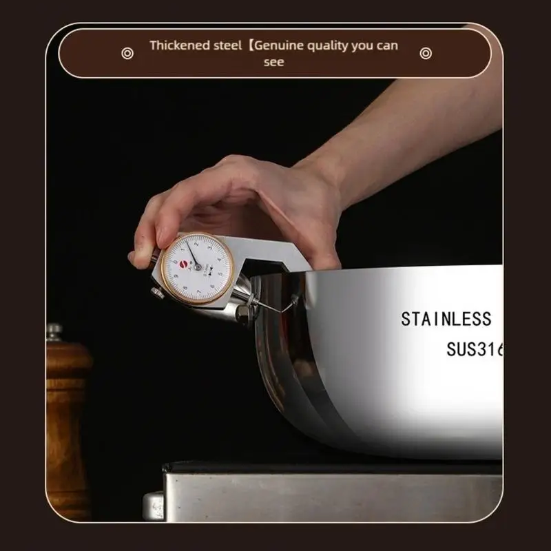 E8BD nonrust Steel Soup Pot With Thickened Base Double Handles Cover For Proper Heat Retention Flavor Locking Home Use