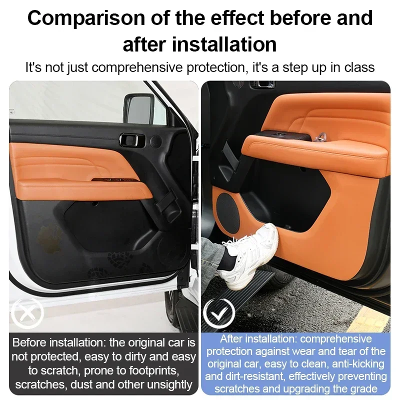 Car Door Leather Anti Kick Pad For Xpeng G9 2022-2025 2023 Dustproof Edge Protector Film Side Sticker Auto Interior Accessories