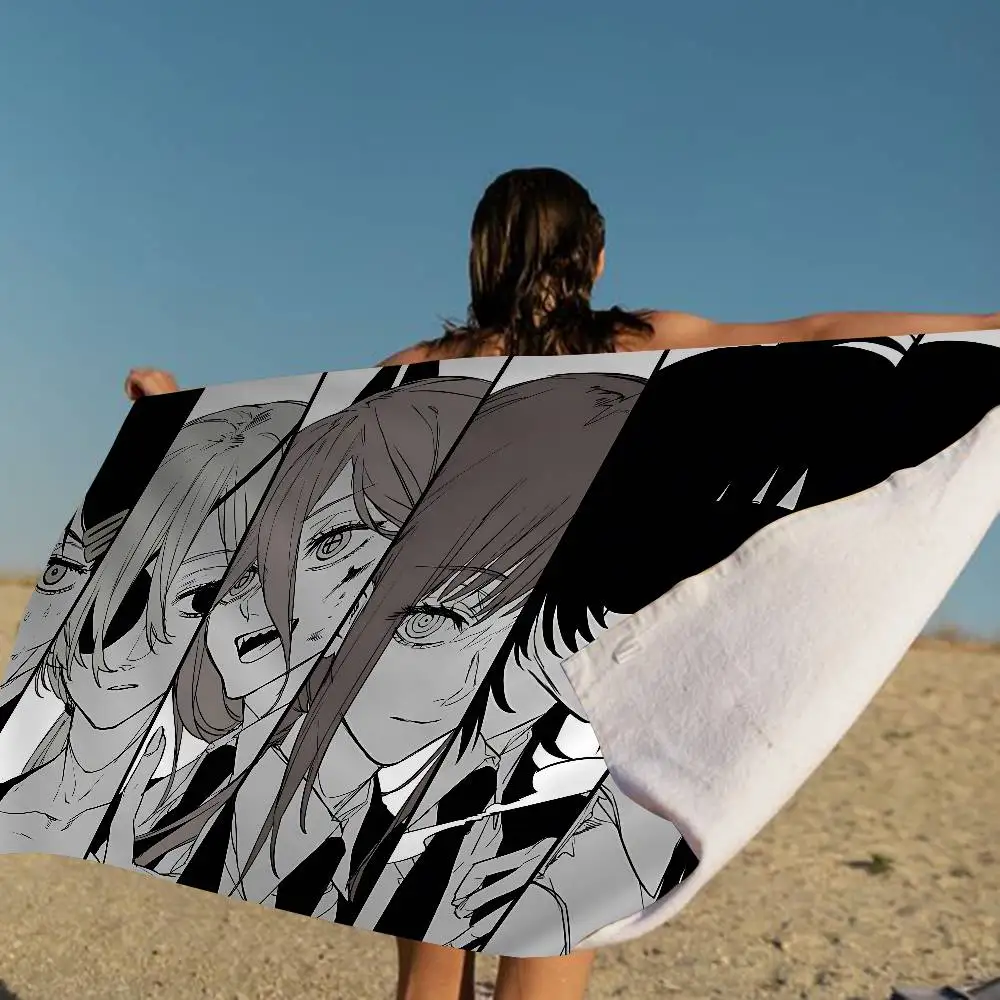 Anime Chainsaw Man Microfiber Beach Towel Absorbent Quick dry Soft Yoga Swimming Resort Mountain Climbing Towel