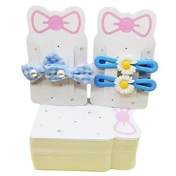 50 stuks 6x10cm roze haarclip boog display kaarten voor diy haar sieraden barrette haarspeld verpakking kartonnen retail display houder