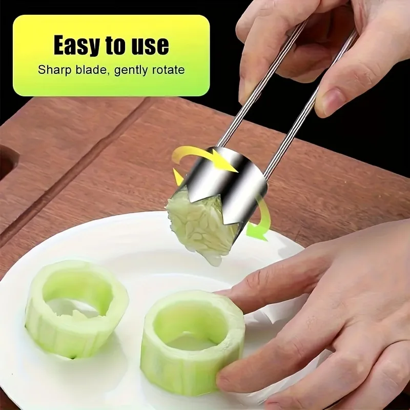 New Fruit Pitting Tool, Stainless Steel Thickened Pitter, Vegetable Automatic Core Remover for Home Use